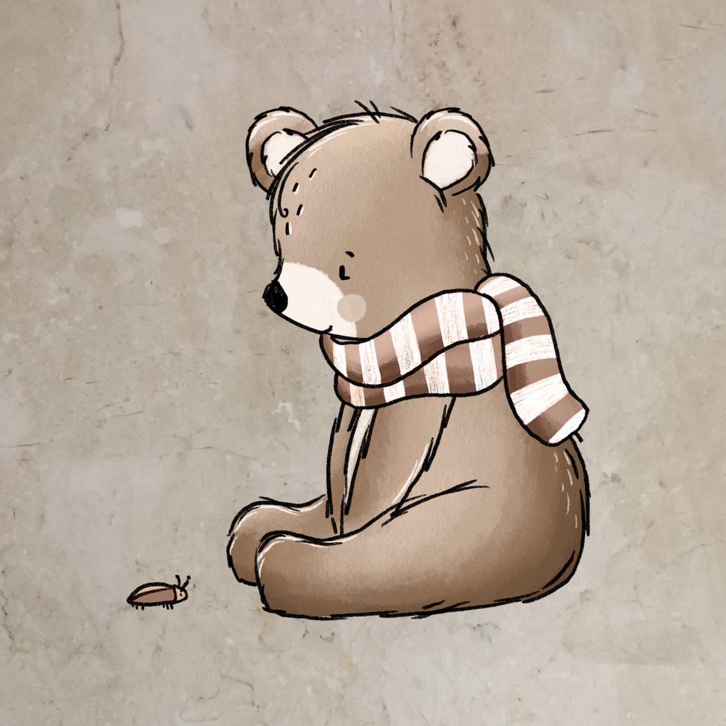 Bügelbild WaldtierTeam Bär Schal braun