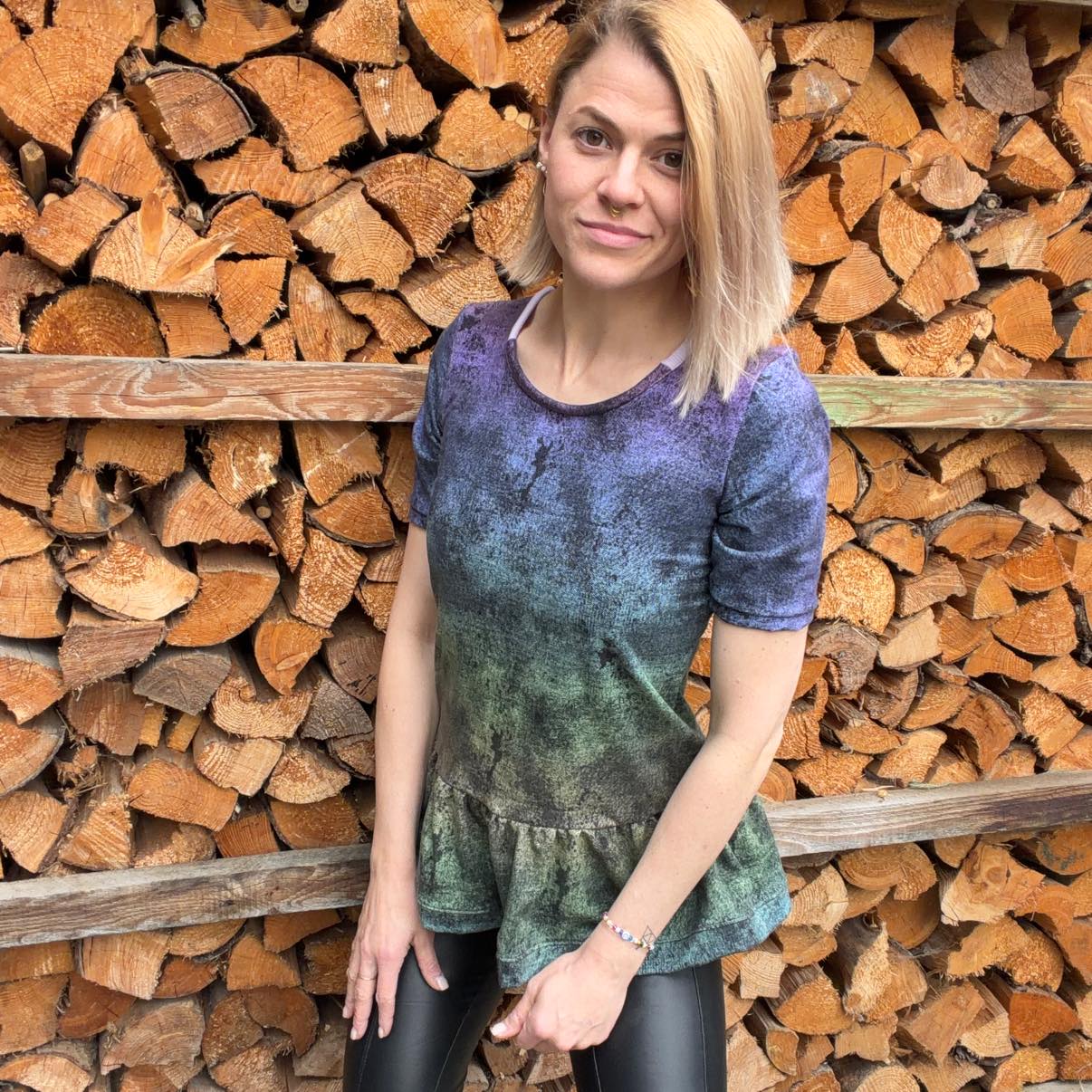 French Terry Verlaufsdenim Rainbow