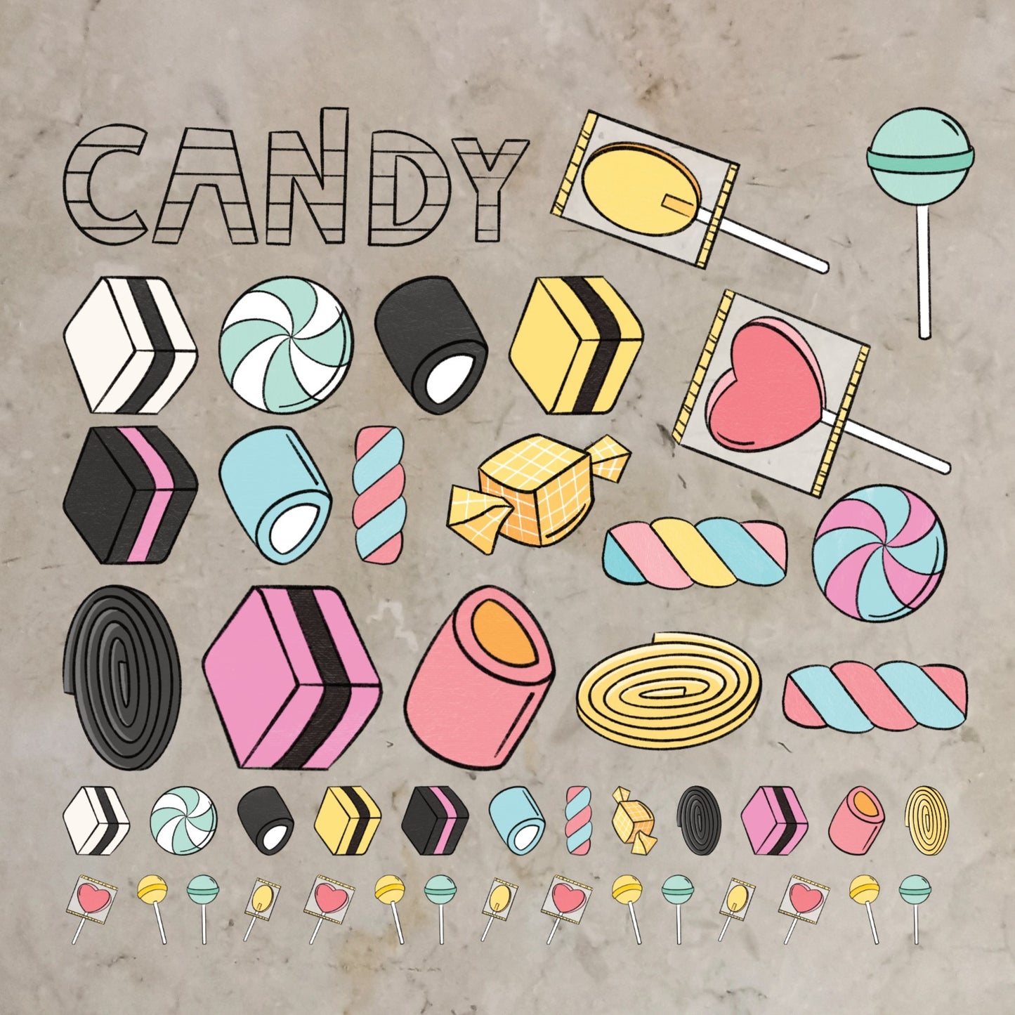 Bügelbild-Bundle Candy