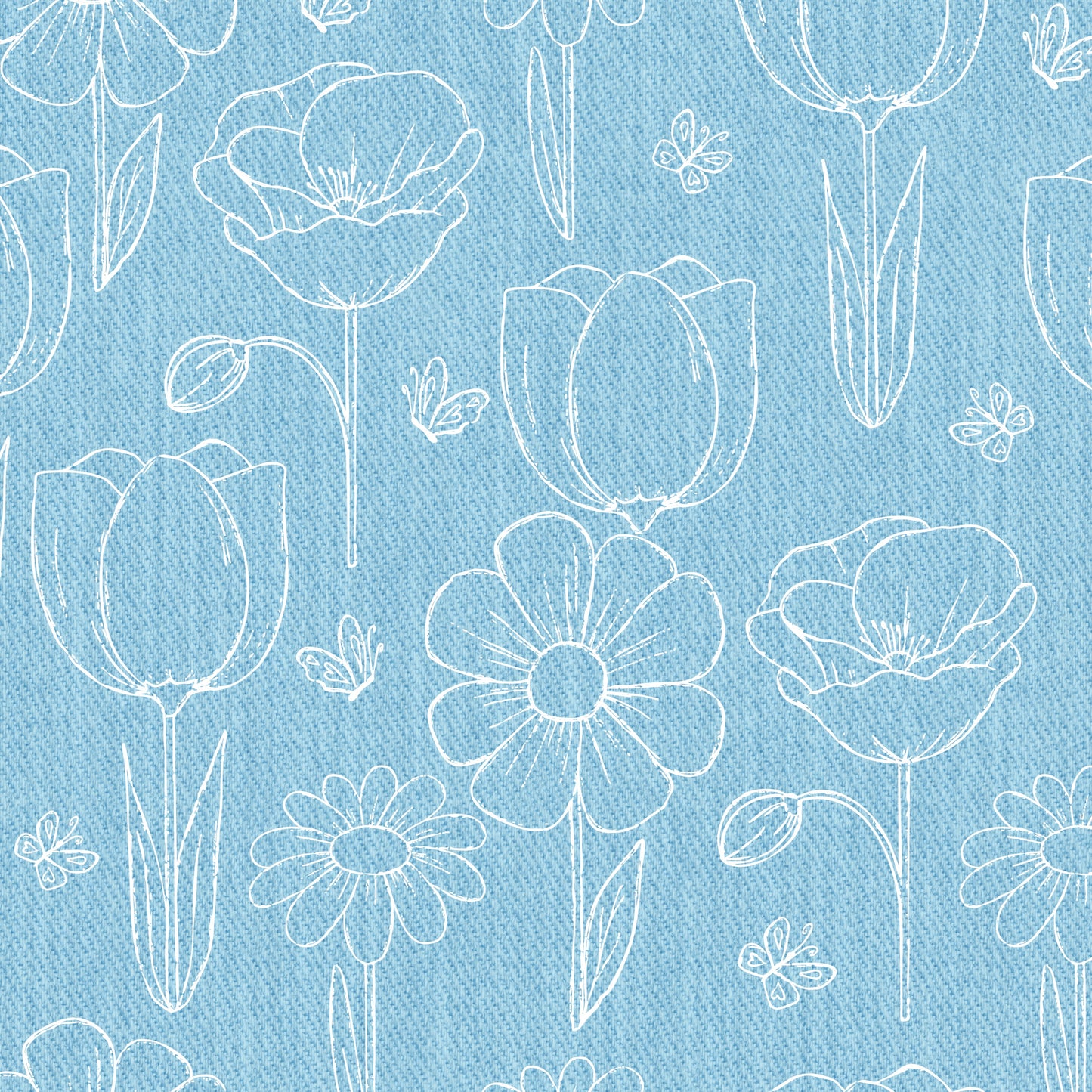 Blumenliebe Denimstyle blau