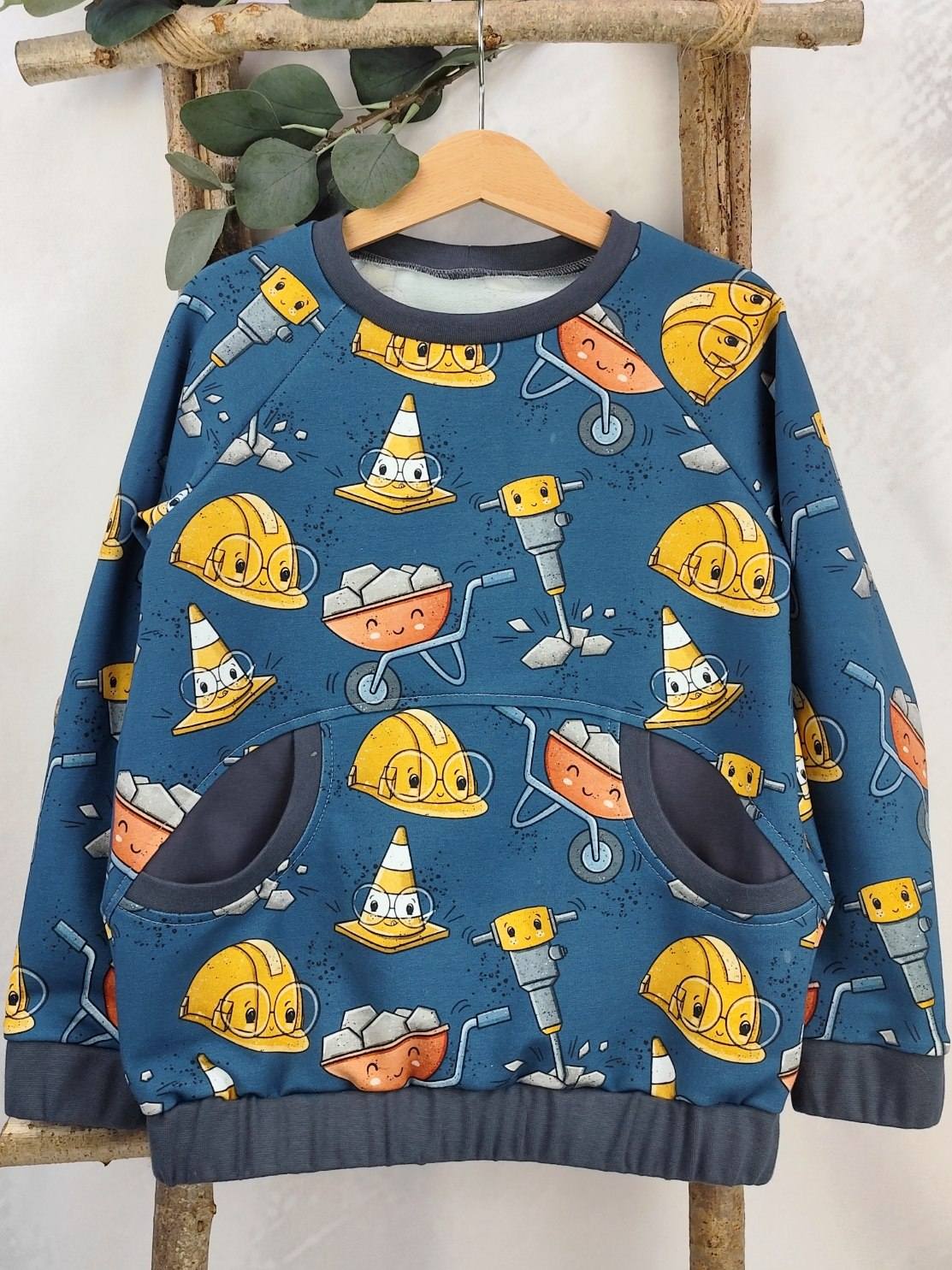 French Terry Baustelle blau