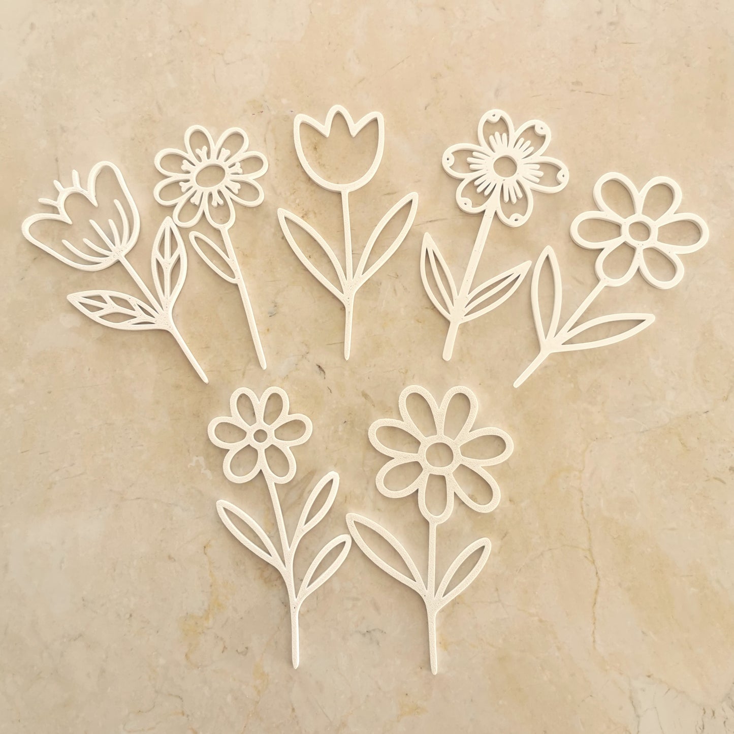 3D-Deko-Set Blumen 7-teilig