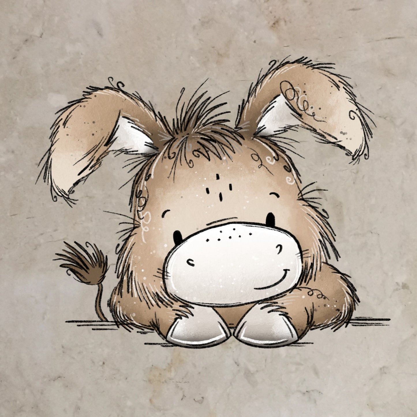 Bügelbild Esel liegend