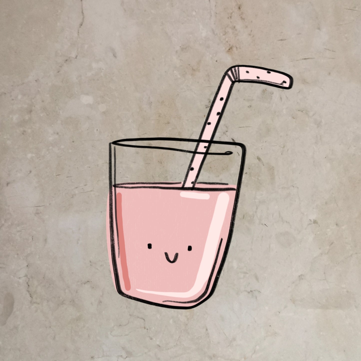 Bügelbild Erdbeermilch