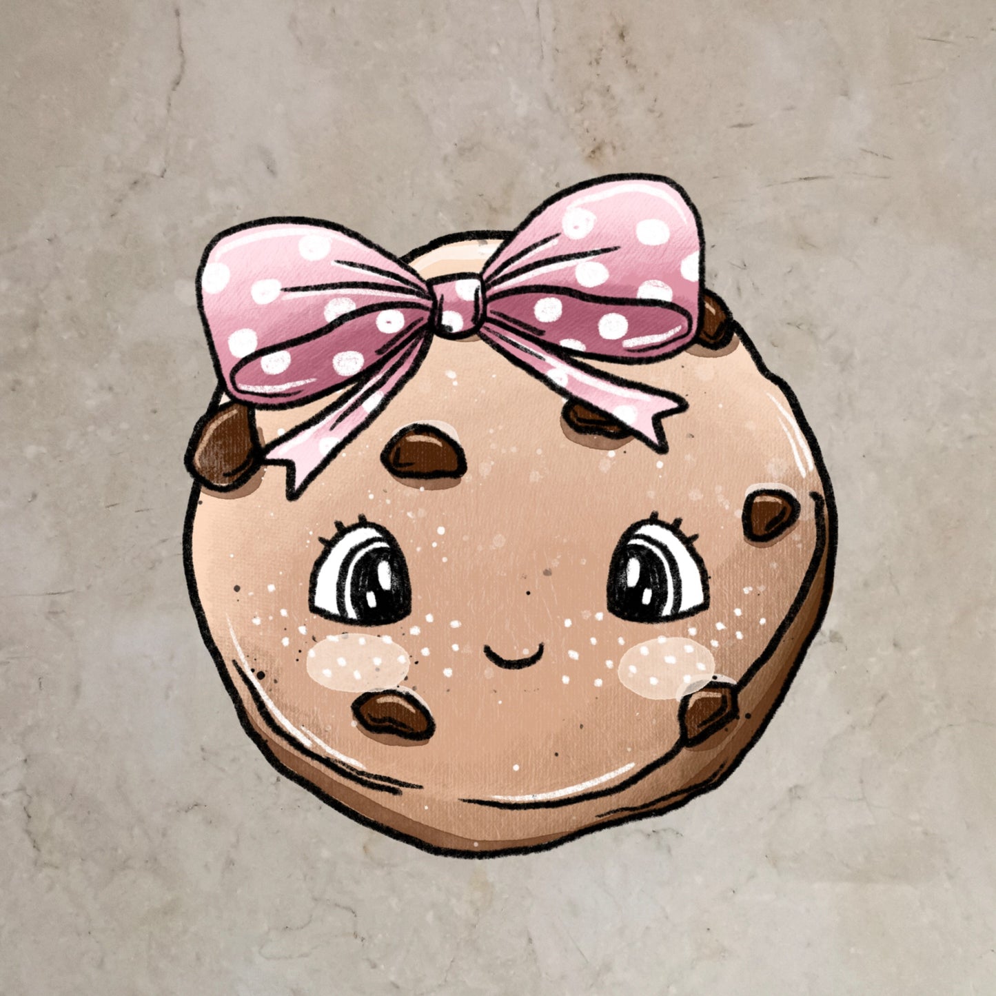 Bügelbild Cookie Schleife