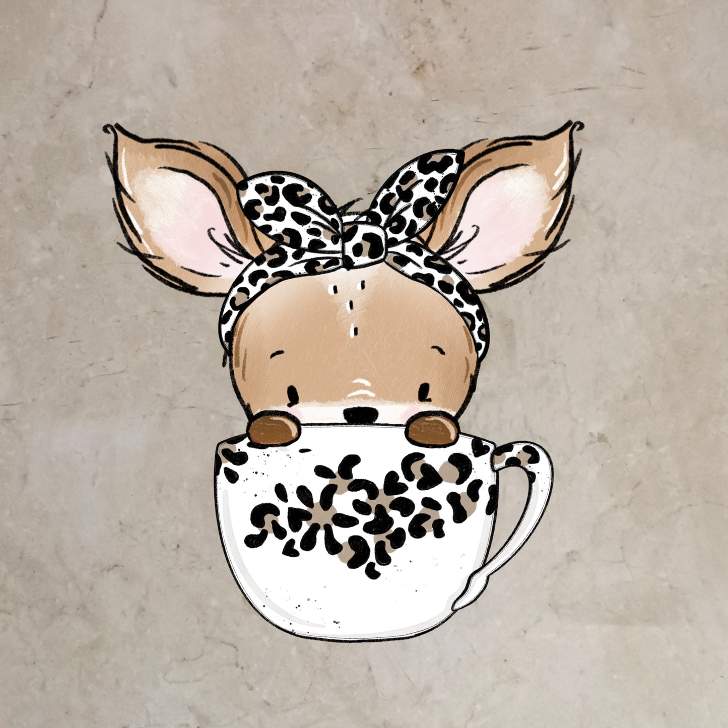 Bügelbild Reh Lina Tasse