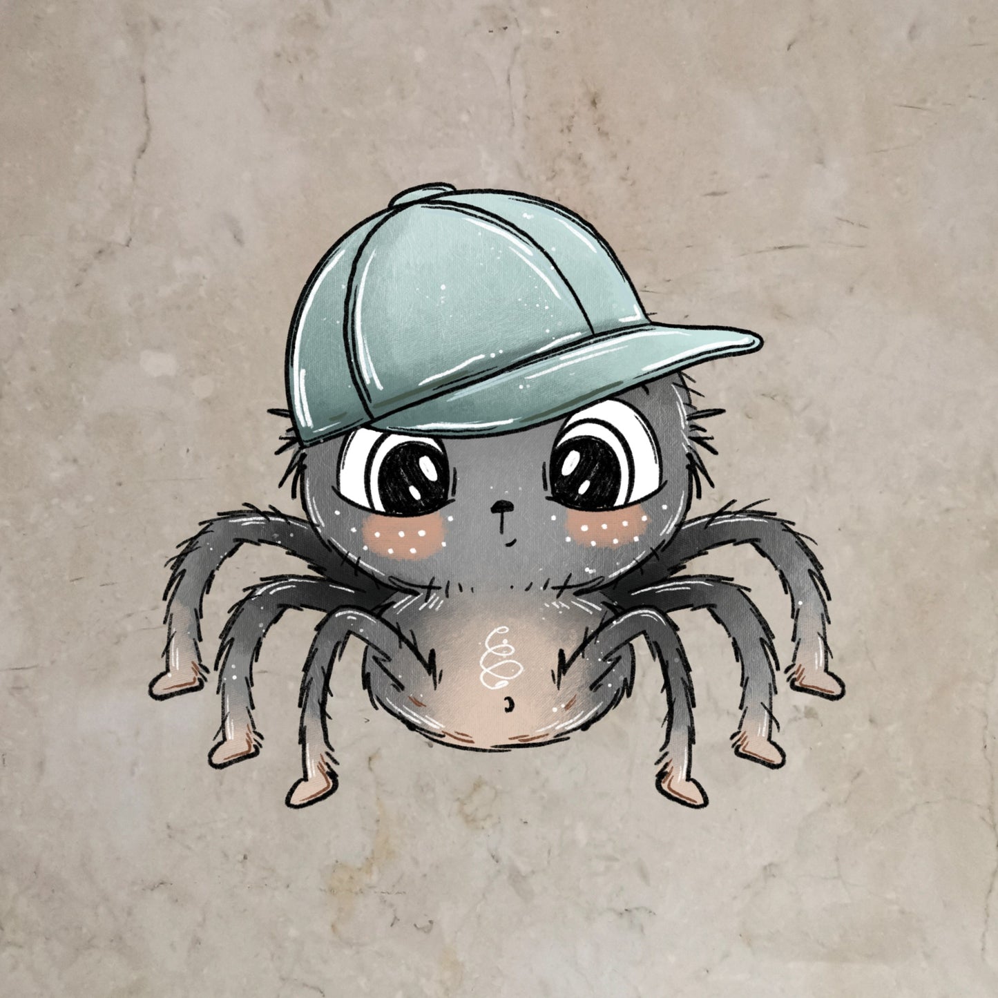 Bügelbild Spinne Cappy