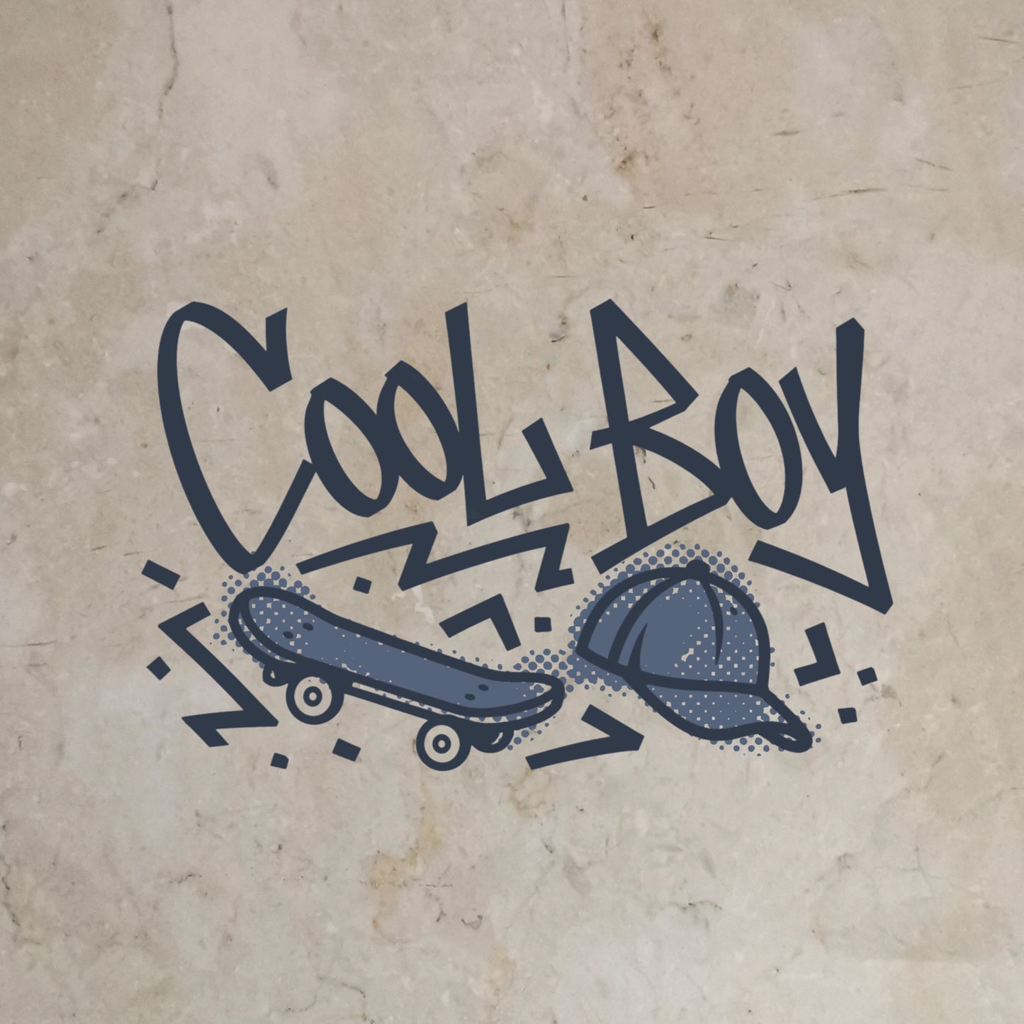 Bügelbild Cool Boy blau