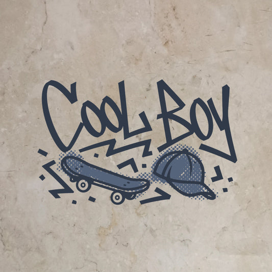 Bügelbild Cool Boy blau