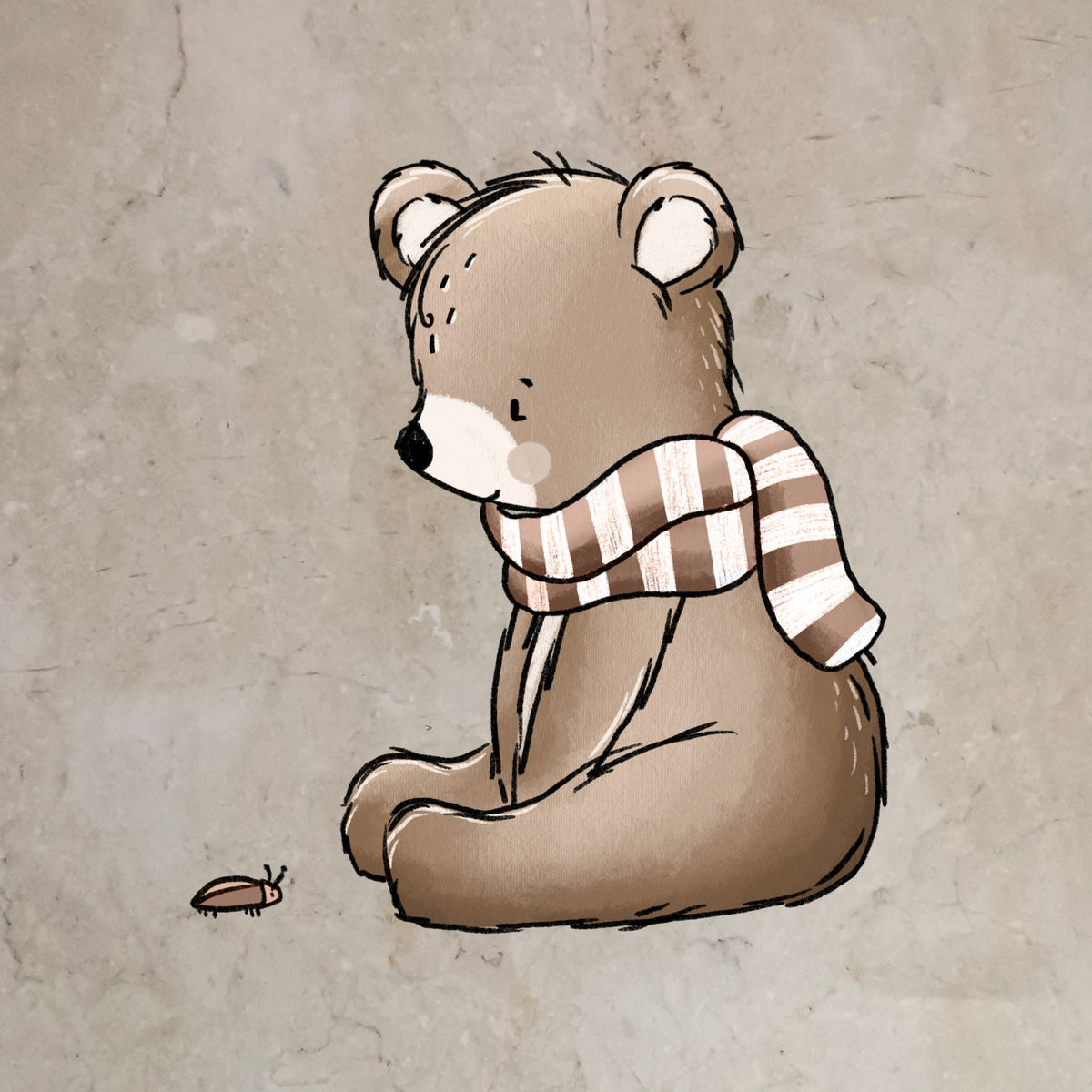 Bügelbild WaldtierTeam Bär Schal braun