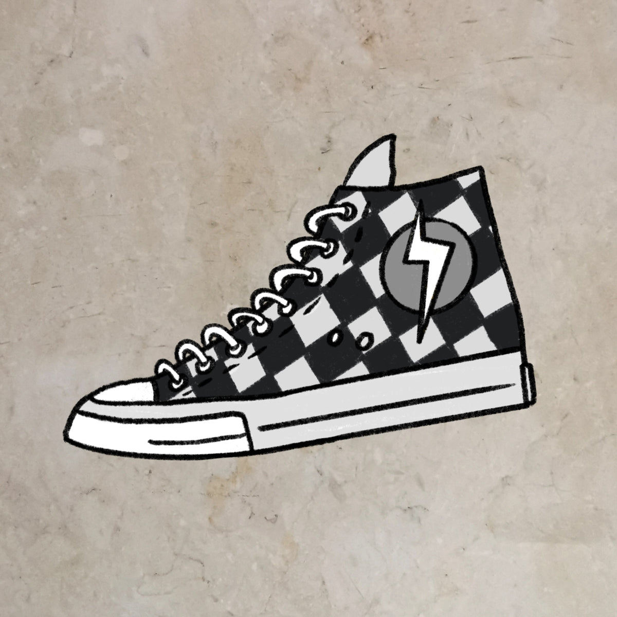 Bügelbild Karo-Sneaker (Gamer)