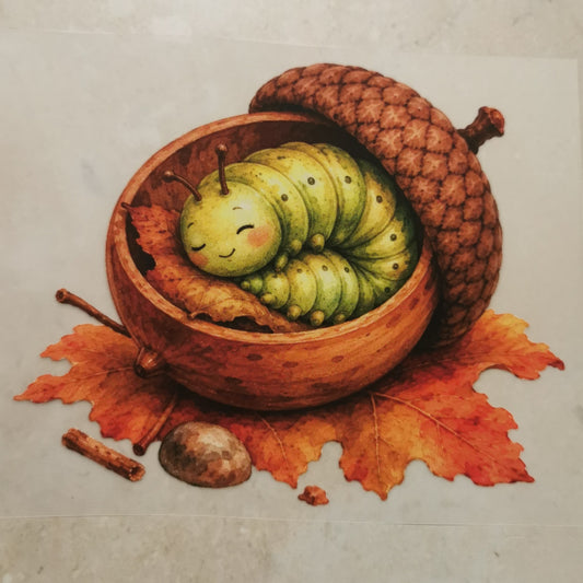Bügelbild süße Raupe schlafend