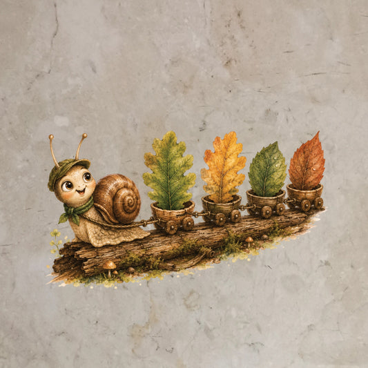 Bügelbild süßer Schnecken-Zug
