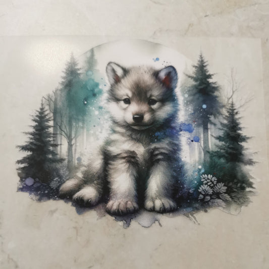 Bügelbild süßer Wolf frontal