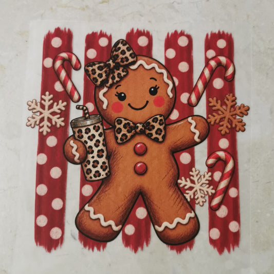 Bügelbild Weihnachtslebkuchen rot