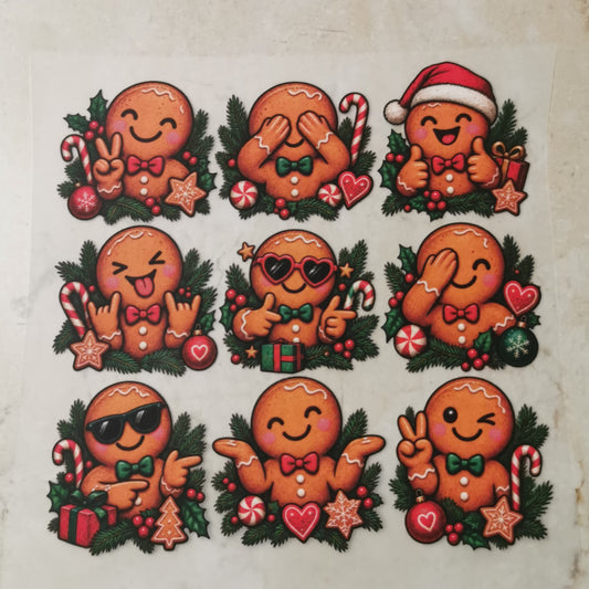 Bügelbild lustige Lebkuchen
