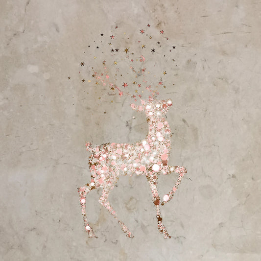 Bügelbild glitzerndes Rentier rosa