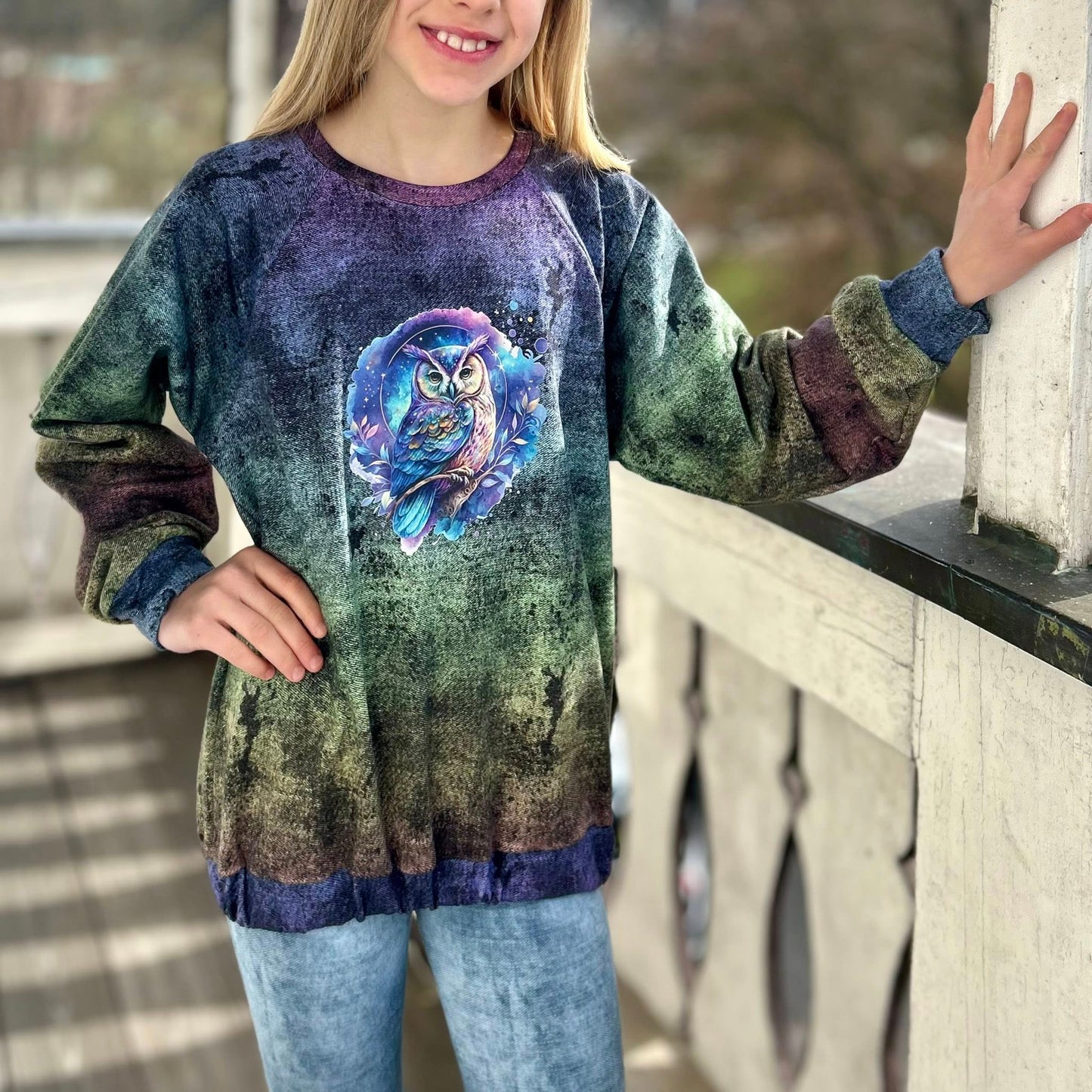 French Terry Verlaufsdenim Rainbow