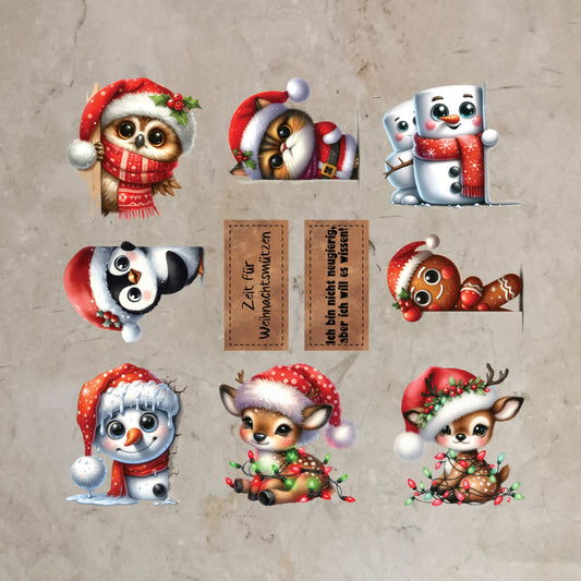 Bügelbild-Bundle Weihnachtsmützen