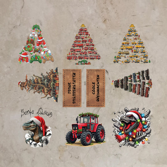Bügelbild-Bundle coole Weihnachten